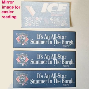 Vtg 4 Sticker Lot #ABY 1994 Pittsburgh Pirates Penguins Budweiser Ice NHL Hockey - Picture 1 of 4