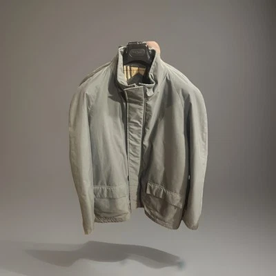 Chaqueta Burberry Vintage Field Barn Para Hombre L Gris Nova Check Ribete Y2K Usada en Excelente Condición Foto 1 de 4
