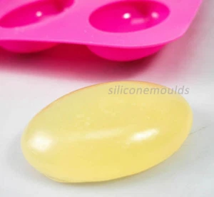 6 cell OVAL PEBBLE SILICONE MOULD 95g BATH SOAP Candle Wax Cake Baking 10-006 - Picture 1 of 4