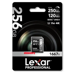 Tarjeta de memoria Lexar Professional 256 GB SDXC SD 1667x UHS-II 250 MB/s 4K V60 EE. UU. - Imagen 1 de 1