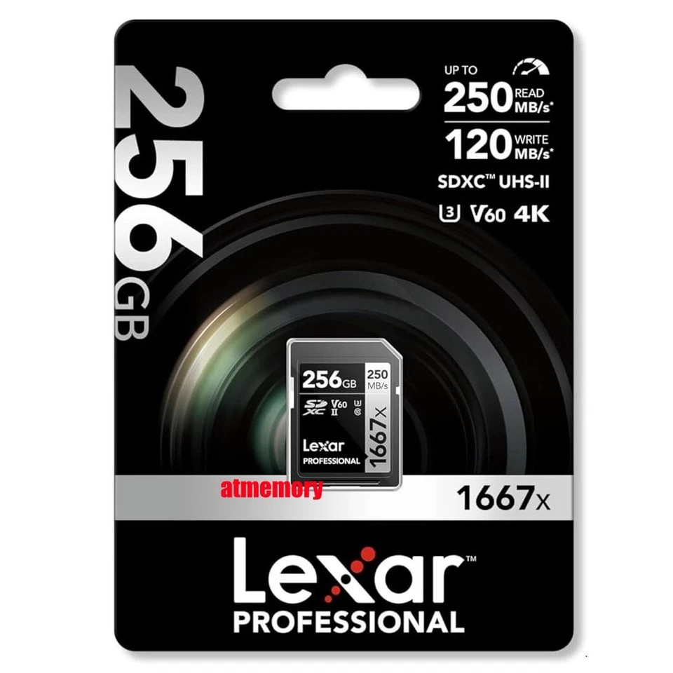 Lexar Professional 256GB SDXC SD 1667x Speicherkarte UHS-II 250MB/s 4K V60 US - Bild 1 von 1