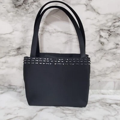 Franchi  Bag Women's Black Beaded Pockets Double Handle Strap Purse Clutch - Image 1 of 4