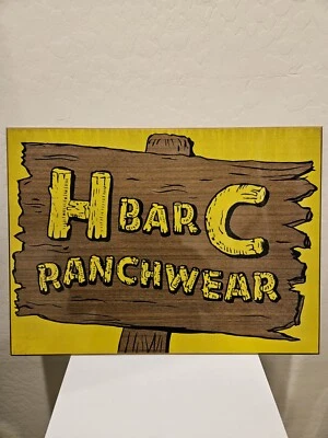 Original Vintage H BAR C Ranchwear Display sign - Image 1 of 4