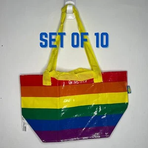 Lot x 10 IKEA Storstomma Small Tote Bag Rainbow Reusable Shopper Pride LGBTQ NWT - Picture 1 of 9