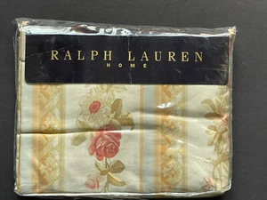 RARE! NEW Ralph Lauren *LAMBERT Stripe Queen SATEEN FLAT SHEET ~Aubusson FLORAL - Picture 1 of 6