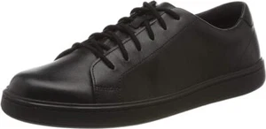 BNIB Clarks Boys Youth STREET SKYE Black Leather School - Picture 1 of 6