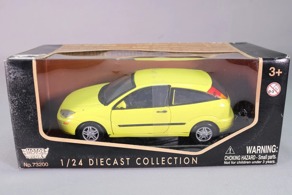 LG431 MOTOR MAX  73200 1/24 1:24 Voiture Ford Focus ZX3 2002 jaune - Photo 1/4