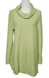 J Jill Womens M Tunic Sweater Cowl Neck Cotton Blend Pullover Long Sleeve Ribbed - Picture 1 of 6