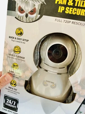 Night Owl Wireless 720p Pan/Tilt HD IP Security Camera, CAM-IPPT-HDW -NEW - Image 1 of 4