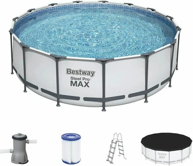 Bestway Steel Pro Max Aufstellpool-Set 457x122cm - Grau (1056438XXX21)