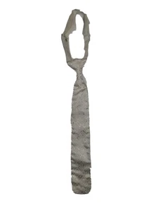 Mens White Patterned Pre-tied Adjustable Long Tie. Windsor Style - Picture 1 of 2