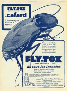 "FLY-TOX" Annonce originale entoilée L' ILLUSTRATION 28/07/1928 EREL 32x42cm - Picture 1 of 1