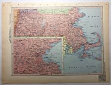 1954 Vintage MASSACHUSETTS Antique Atlas Map - Encyclopedia Britannica Atlas