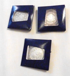 3 Silber Euro .925 PP Münze LOT / 1996 Isle Man 10 Euro +10 Franc 1997 + 1998 - Bild 1 von 8