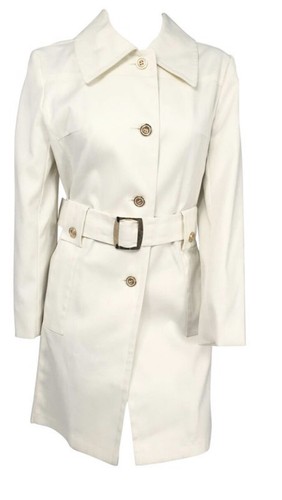 OFF WHITE Trench cappotto donna panna London Fog vintage mainstream 1970 taglia 14