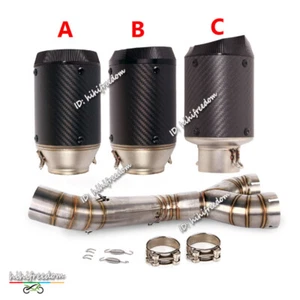 Tubo de escape de enlace medio 61 mm puntas silenciador de carbono 61 mm para BMW S1000RRR 2010-2014 - Imagen 1 de 12