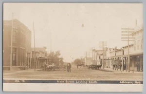 Atkinson Nebraska NE Main Street View South Real Photo Postcard RPPC 1905-09 - Picture 1 of 2