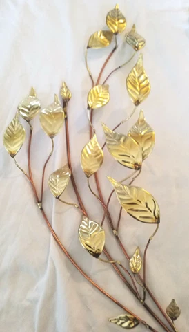 5 Large Gilded Florentine Italian foliage leaf branch tole regency vein Jere Cover