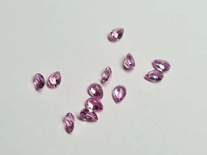 12 Zafiros Rosas Talla Pera Facetada 3x2mm Peso Total 0,8 Quilate - Imagen 1 de 2
