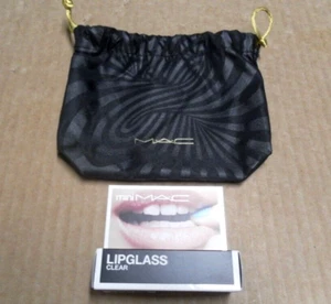 Mini MAC Lipglass kristallklarer Lipgloss Reisegröße 0,24 flüssige Unzen mit Reisetasche - Bild 1 von 11
