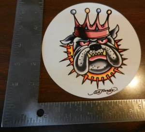 NEU ED HARDY CROWN BULLDOG AUFKLEBER - Bild 1 von 1
