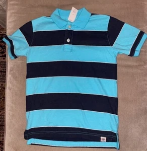 Gap Kids Boys New NWT Blue Stripe Short Sleeve Polo Shirt S (6-7) - Picture 1 of 1