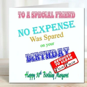 Personalised Birthday Card Humorous Cheap and Funny Any Relation or Name - Picture 1 of 7