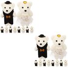 10 Pairs of Miniature Bride and Groom Bear Doll Bouquet Bear Models