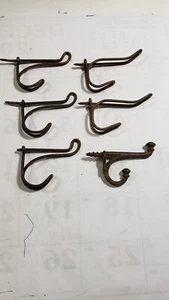 Vintage alt Metall Hotel Garderobe Jacke zum Einschrauben Wand Draht Aufhänger Haken Teile 6 Posten - Bild 1 von 5