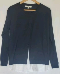 Ripe blue maternity jumper with front split, white underlay, size S - Picture 1 of 17