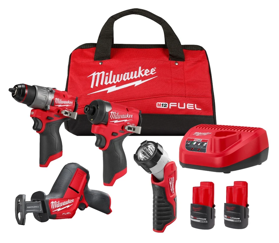 Milwaukee 3497-24 M12 FUEL 4-Tool Combo Kit - Image 1 of 1