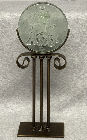 Hand Made Official NCAA Arizona St Glass, Metal Candlestick, Holder ASU *Rare* Cover