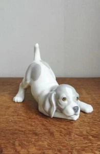 Julio Fernández Playful Puppy Glazed Porcelain Sculptures Spain Lladro Figurine - Picture 1 of 10