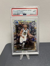 2017-18 Donruss Optic Fast Break Holo Prizm Stephen Curry #46 PSA 9 MINT Pop 21