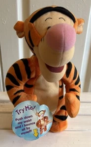 VINTAGE Bouncing Tigger Disney 1998 Mattel 12" Plush Stuffed Toy TALKS BOUNCES** - Picture 1 of 18