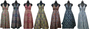 Set 10 Stck. indisches Zigeuner Hippie Seide Maxi Sommerkleid Gypsy groß ausgestellt Strandkleidung Kleid - Bild 1 von 2