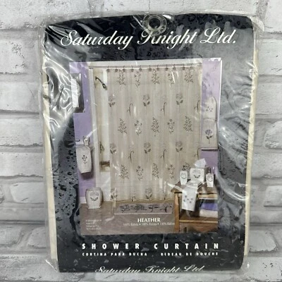 Saturday Knight Ltd. Shower Curtain Heather Pattern New Old Stock - Image 1 of 2