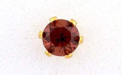 4mm Round Bright Natural Garnet Gemstone Gem Stone Goldplated Tie Tack ESTT126 - Image 1 of 2