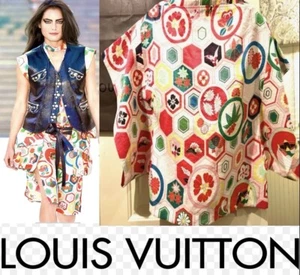 4K Louis Vuitton 2016 Floral Jacket Cape Top 36 38 40 4 6 Red T Shirt Logo S M - Picture 1 of 24