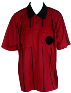 Camisa de árbitro deportiva Kwik Goal para hombre roja informal a rayas fútbol rugby XL - Imagen 1 de 10