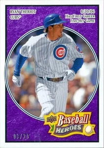 2008 UPPER DECK BASEBALL HEROES #31 RYAN THERIOT - VIOLA PARALLELO SP #03/25 - Foto 1 di 2