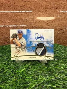 2014 Topps Tier One Autograph Relics Alex Cobb GAME USED PATCH AUTO 44/99 Rays - Picture 1 of 2
