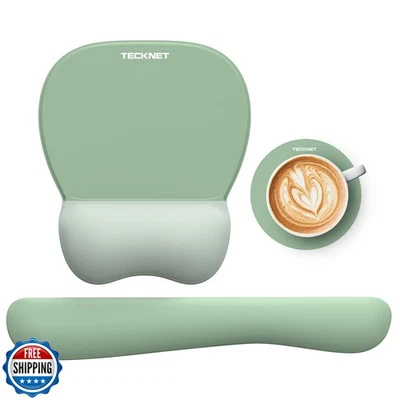 TECKNET Gel Mouse Pad Set with Wrist Rest and Keyboard Wrist Rest, Ergonomic  - Image 1 of 4