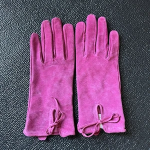 Guantes de gamuza rosa Isaac Mizrahi Target vintage talla M arco coqueta femenina coloridos  - Imagen 1 de 5