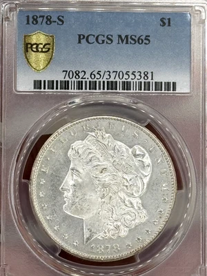 1878 S Morgan Dollar MS 65 PCGS Silver Uncirculated $1 Coin "GOLD SHIELD" - Image 1 of 4