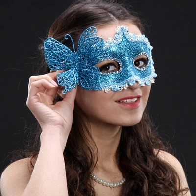 Eye Mask Carnival Masquerade Half Face Mask Lace Applique Cloth Cosplay Prop - Image 1 of 4
