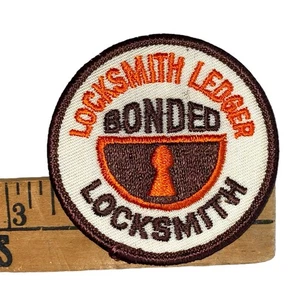 Vintage Pair 1970’s Bonded Insured Locksmith Ledger 2.5" Motorcycle Jacket Patch - Bild 1 von 3