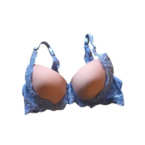 Reggiseno Jennifer 36C donna beige blu pizzo imbottito ferretto push up  - Foto 1 di 4
