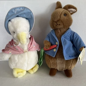 Peluche vintage Eden Jemima charco pato y Peter conejo Beatrix Potter con etiquetas - Imagen 1 de 7