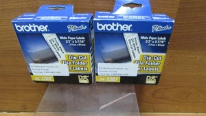 Brother P-Touch DK-1203 File Folder White Paper Labels 2/3"x3-7/16" lot of 2 NEW - Picture 1 of 2